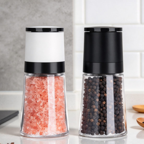 Refillable Salt And Pepper Grinder Set With Adjustable Coarseness
