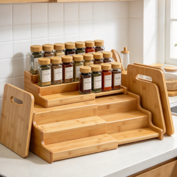 Versatile Spice Storage Rack For Cabinets, Countertops, Or Pantries