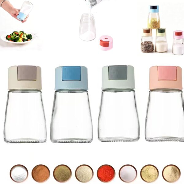 Plastic Seasoning Bottle Set (4-Piece), With Adjustable Dispensing Holes And Airtight Seals