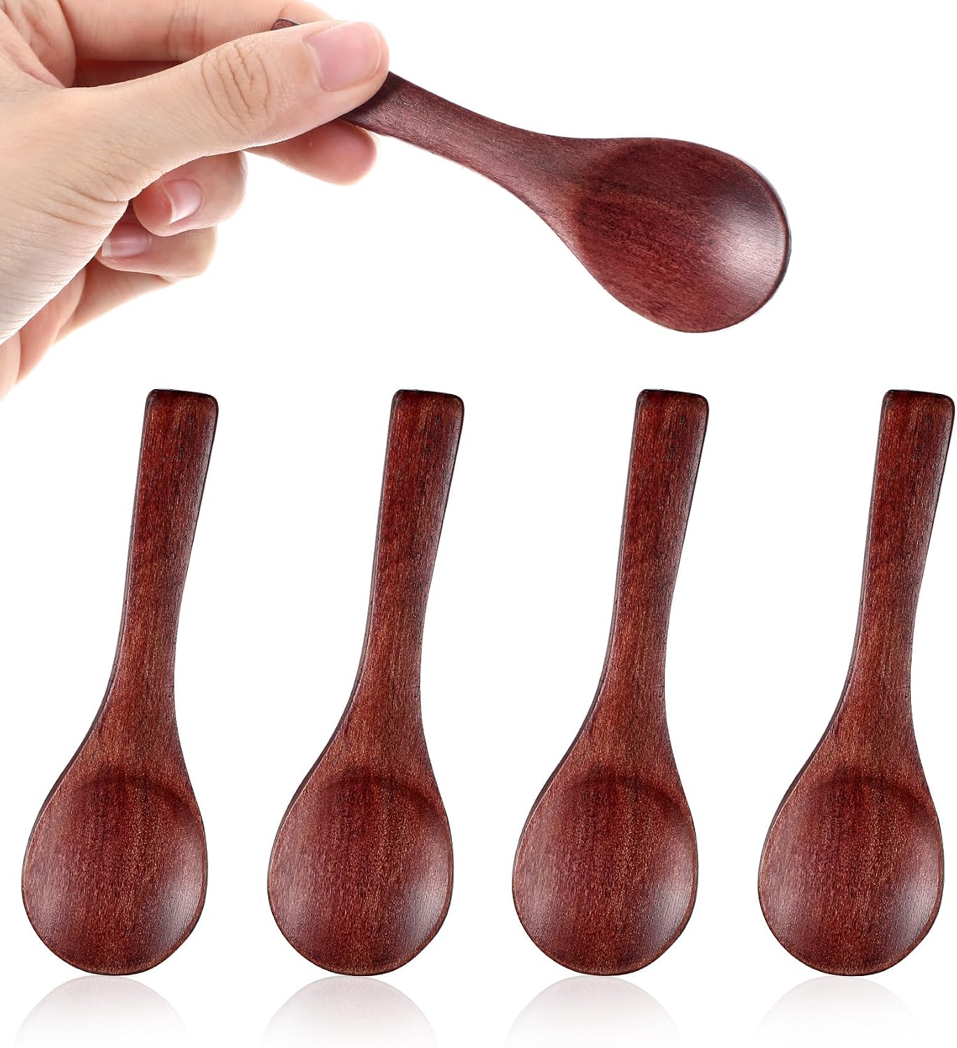 Small Wooden Spoon Set (4-Piece), Handcrafted For Salt, Sugar, And Honey