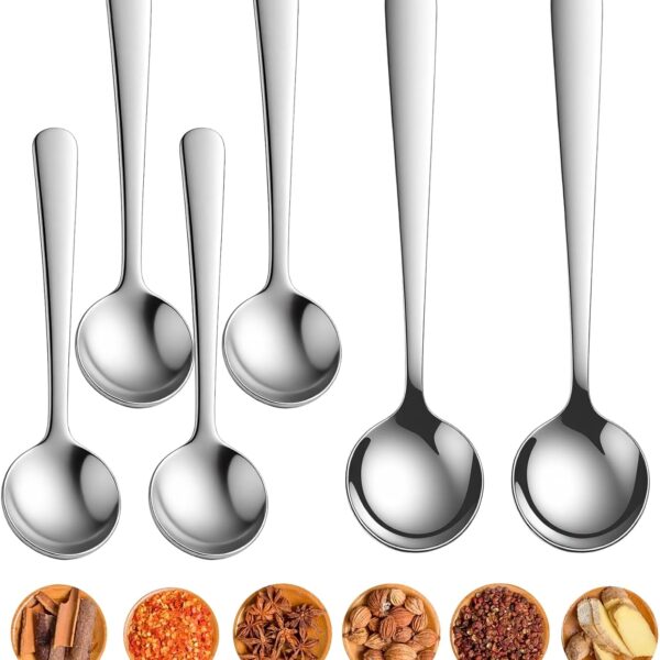 Mini Seasoning Jar Spoon Set (6-Piece), Stainless Steel, Dual-Specification