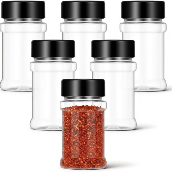 Small Plastic Seasoning Bottle Set (6-Piece), With Perforated Lids