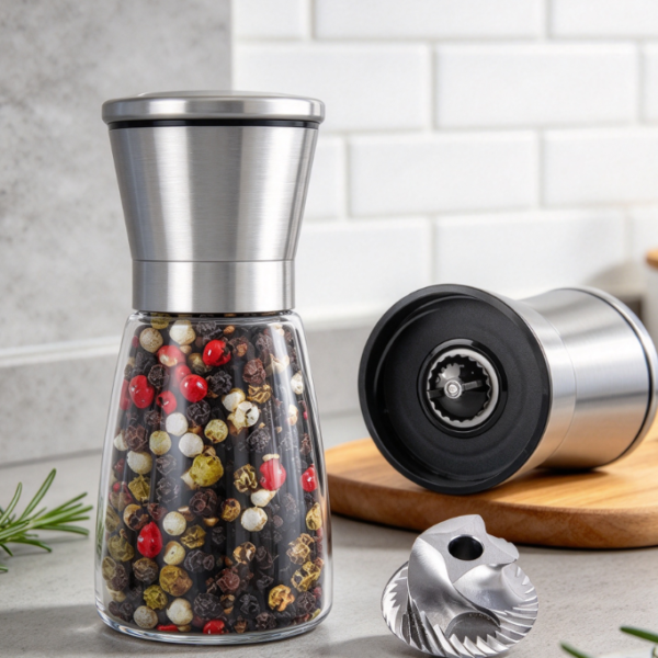 Professional-Grade Pepper Grinder With Adjustable Carbon Steel Grinding Mechanism